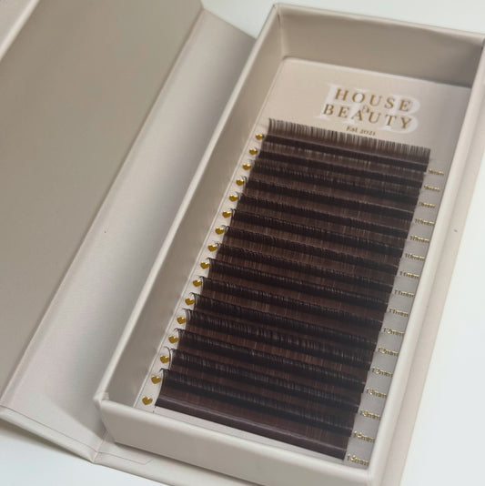 Brown classic lashes 0.15 D curl mix tray